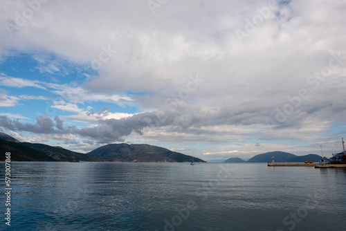 beautiful clouds in the sea, yachting