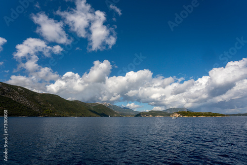 beautiful clouds in the sea, yachting