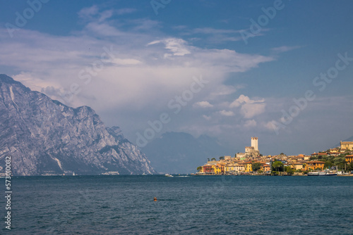 Summer sunny day in Malcesine on Lake Garda