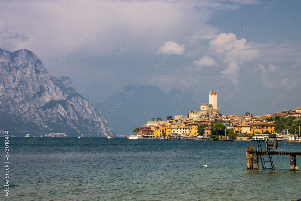 Summer sunny day in Malcesine on Lake Garda