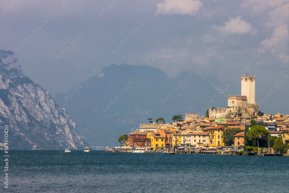 Summer sunny day in Malcesine on Lake Garda