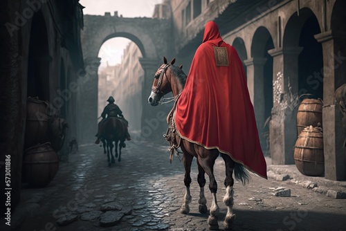 Generative ai roman soldier on a horse