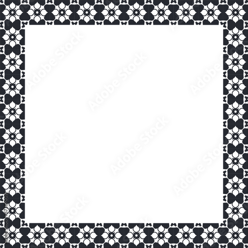  Black minimalistic square vector frame. Decorative frame design