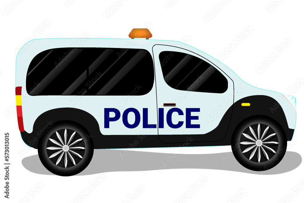 Vector illustration of a cartoon car. Isolated on white background. Flat style. Side view, profile. Vector illustration of a cartoon car. Isolated on white background. Flat style. Side view, profile.
