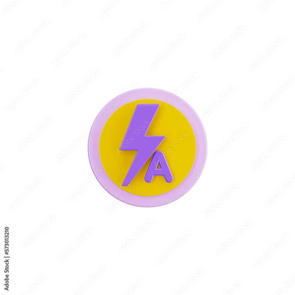 Electricity Active 3d icon and symbol in white background. Modern and minimalistic design. Colorful 3D Rendered Illustration. Electricity Active 3d icon and symbol in white background. Modern and minimalistic design. Colorful 3D Rendered Illustration.