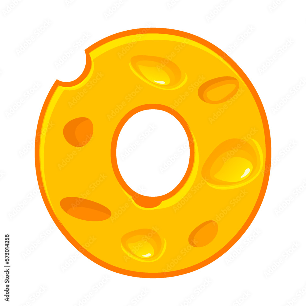 Cheese number 0. Zero font kids number. Figure 0 Cheese number 0. Zero font kids number. Figure 0