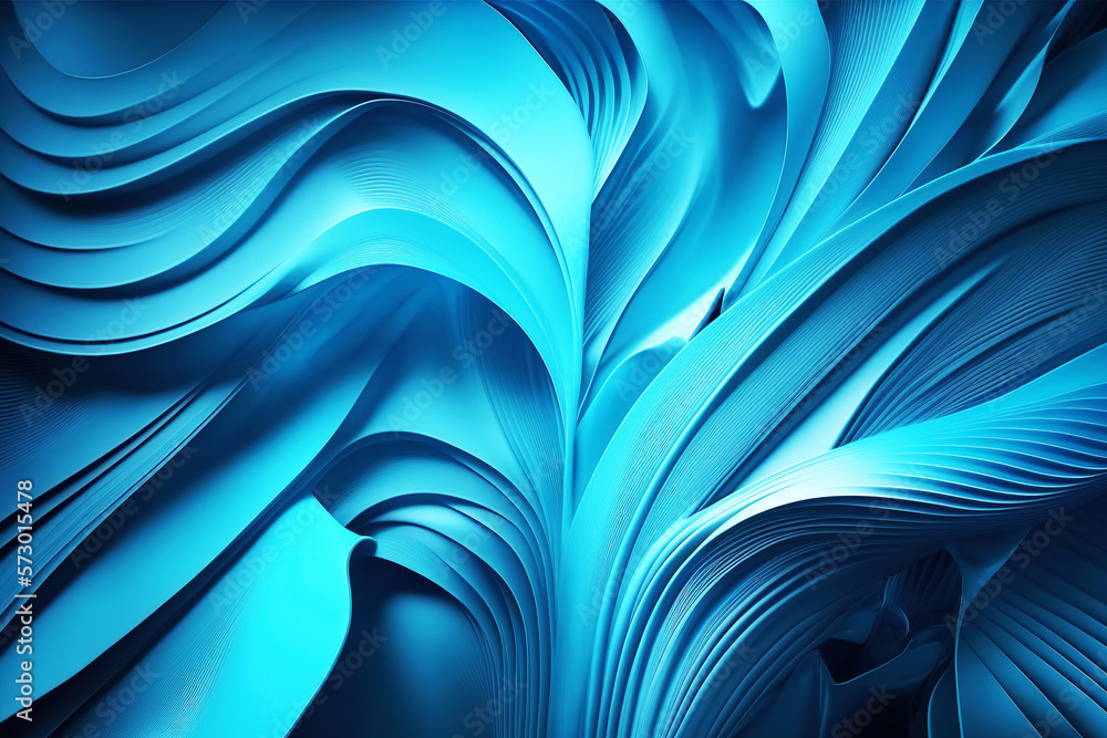 Abstract 3D background. 3d render, fashion wallpaper with wavy layers and ruffles. Generative AI. Abstract 3D background. 3d render, fashion wallpaper with wavy layers and ruffles. Generative AI.