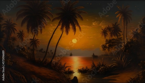 Landscape of a sunset over the Indian Ocean, Sri Lanka © GERARD