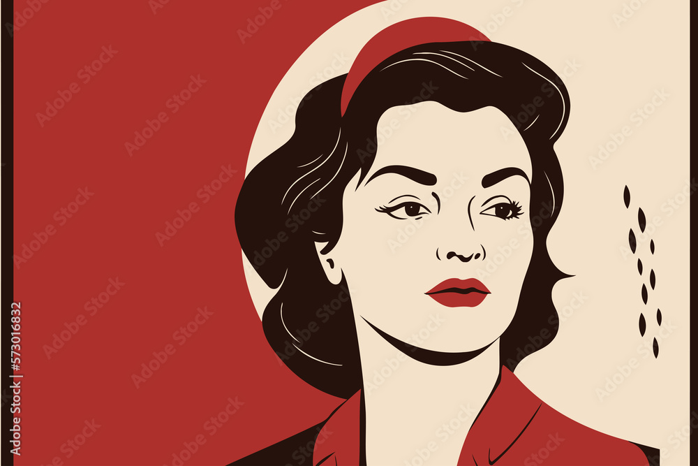 adult woman illustrating international women's day with fictiona created with Generative AI technology adult woman illustrating international women's day with fictiona created with Generative AI technology
