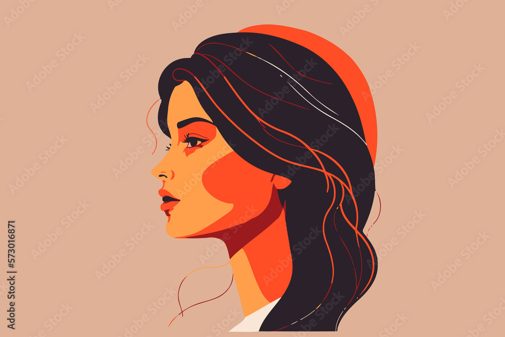 adult woman illustrating international women's day with fictiona created with Generative AI technology adult woman illustrating international women's day with fictiona created with Generative AI technology