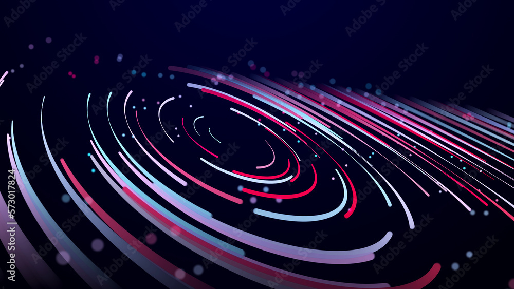Obraz premium Abstract digital background of moving particles. Information space flow. Big data visualization. 3d rendering