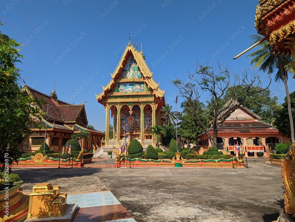 Naklejka premium Vat Sisangvone, Temple, Wat in Vientiane Laos, South East Asia. High quality photo