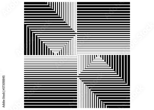 Square striped black lines vector pattern. For wall decor, interior, wallpaper, furniture, web design, printing, packaging, advertising. Modern striped vector background