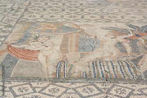 Ancient Roman mosaic in Volubilis  Morocco
