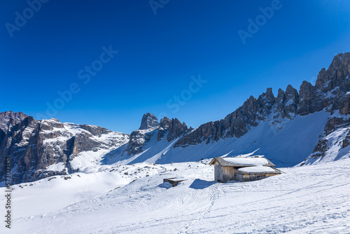 Sexten dolomites in a winter day