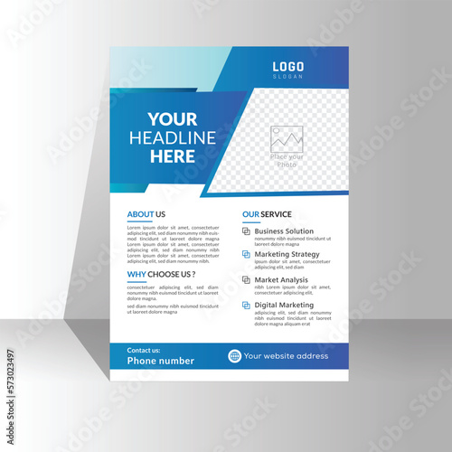 Modern A4 corporate creative clean business flyer design template layout for advertising and promotion growth. vector white background color circle design flyer template. unique image flyer inspire