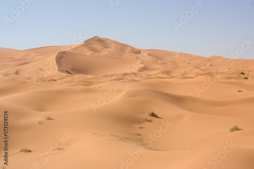Sand dunes in the desert in Morocco