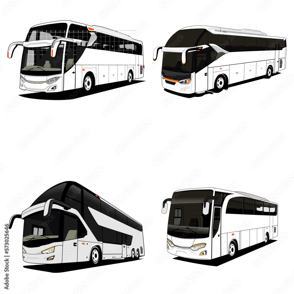 Inter City Bus Transportation In Indonesia With Different Models