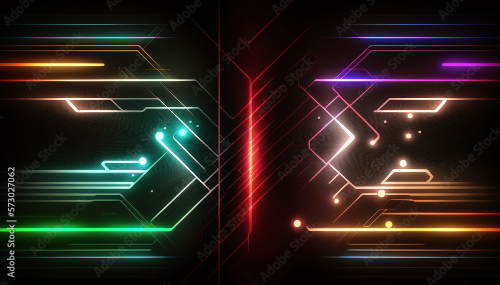 Abstract Technology Line Light Background - Generative AI Abstract Technology Line Light Background - Generative AI
