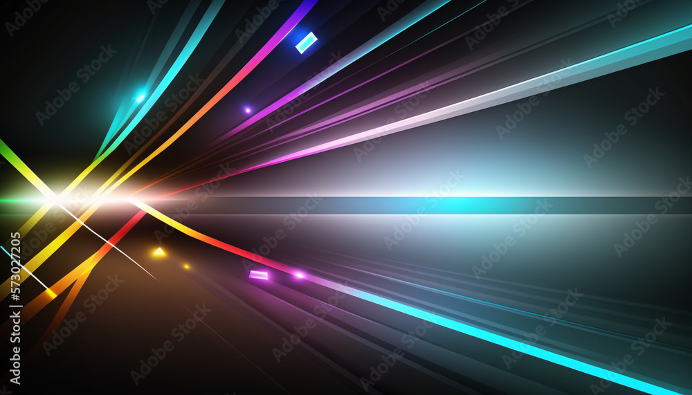 Abstract Technology Line Light Background - Generative AI
