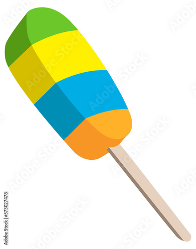 Frozen Popsicles or Ice Pop, A Liquid Based Frozen Snack on A Stick. 