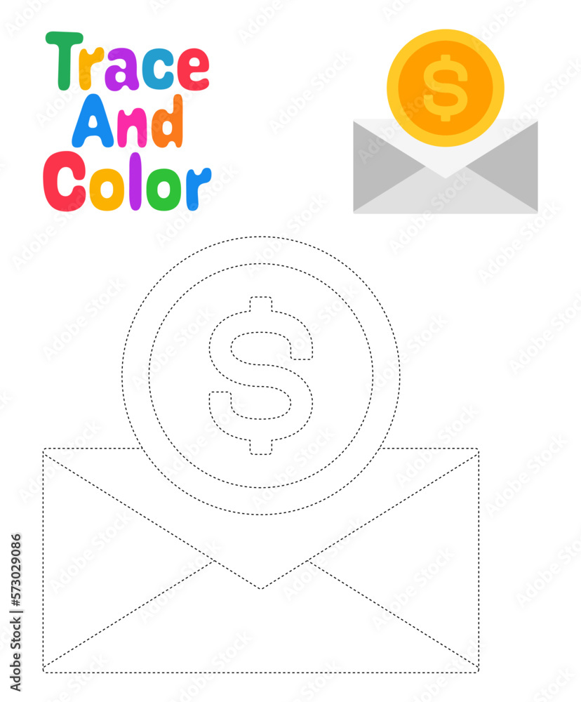 Financial Mail tracing worksheet for kids Financial Mail tracing worksheet for kids