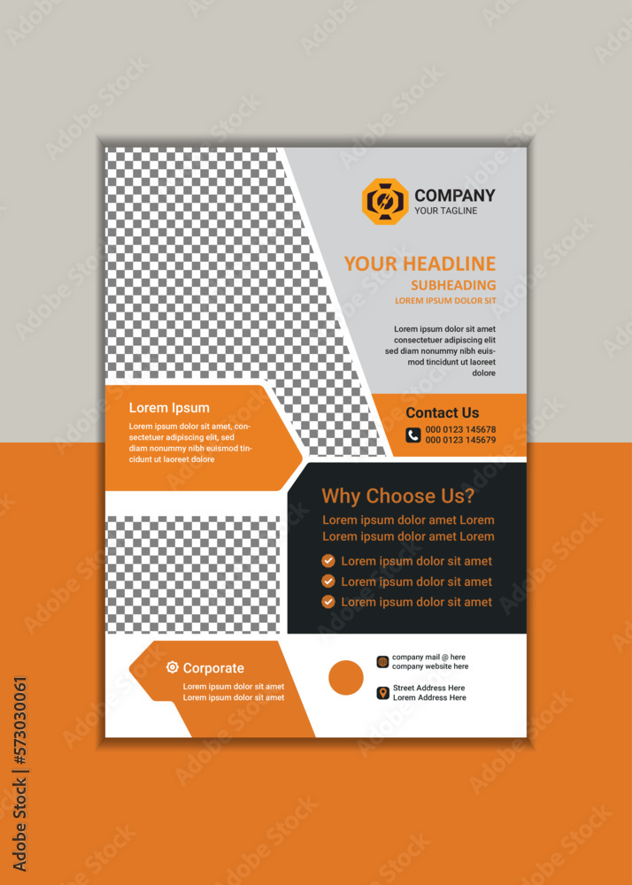 Creative Corporate Business Flyer Template Simple and clean A4 Size with Bleed Vector design Creative Corporate Business Flyer Template Simple and clean A4 Size with Bleed Vector design