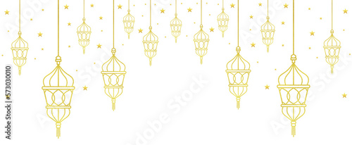 golden lantern ramadan background