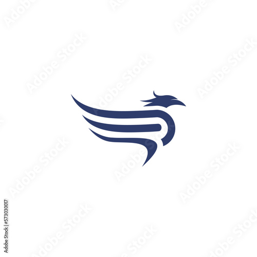 Phoenix flying fire bird vector abstract logo icon design template
