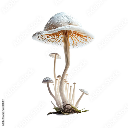 Psilocybin Mushroom Illustration, Transparent Background, PNG, Mushrooms, Generative AI