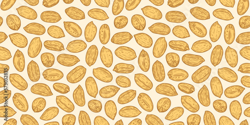 Vector peanut seeds seamless pattern