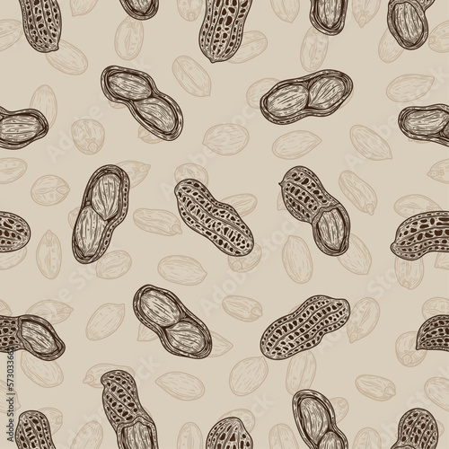 Vector peanuts seamless pattern