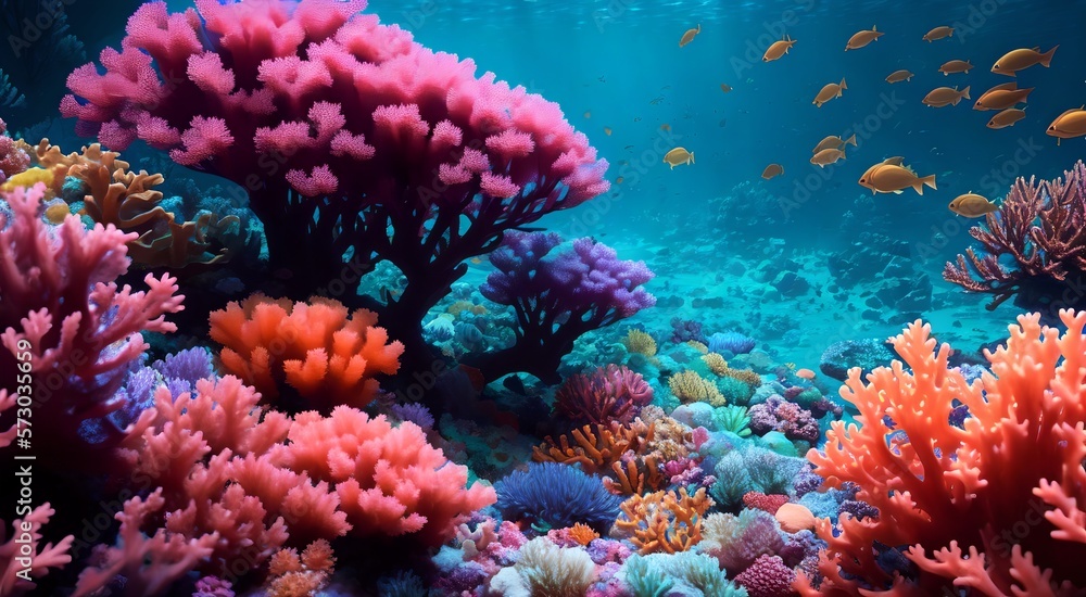 Fototapeta premium Underwater paradise: Tropical coral reef [AI Generated]