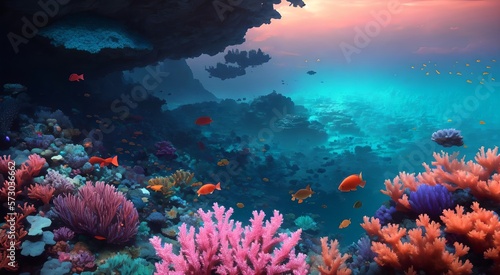 Underwater paradise  Tropical coral reef  AI Generated 