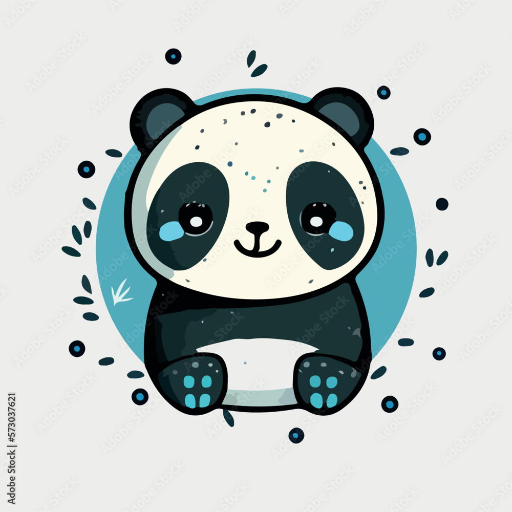 Cute Panda Cartoon Vector Icon Illustration Animal Nature Icon Concept