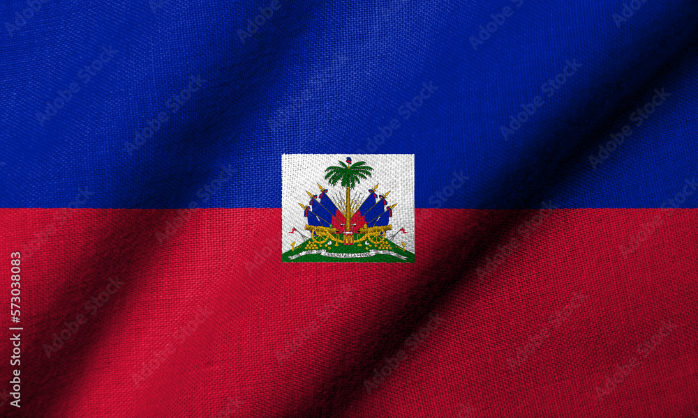 3D Flag of Haiti waving