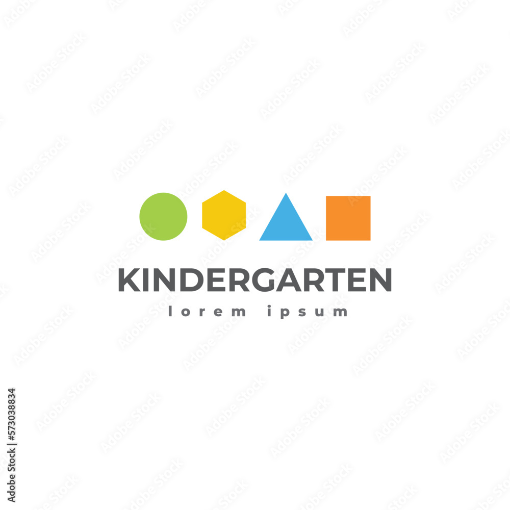 kindergarten logo template - vector illustration
