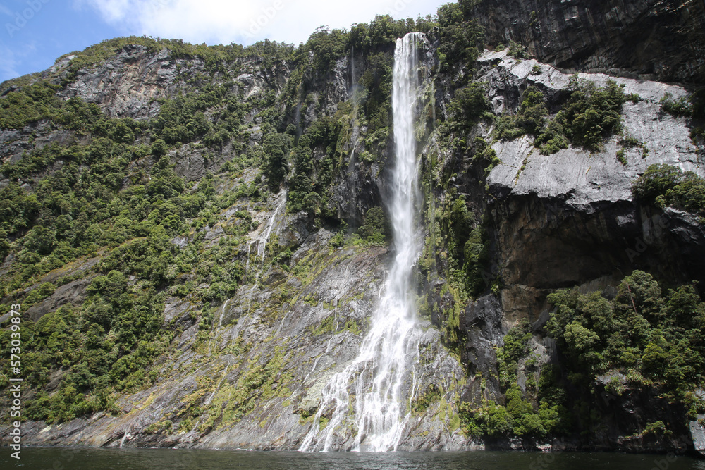 waterfall on the cliffside