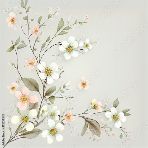  bouquet of small delicate field multi-colored flowers on a light background.generative ai