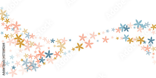 Daphne simple flowers vector design. Cute field blossom elements isolated. Ea...