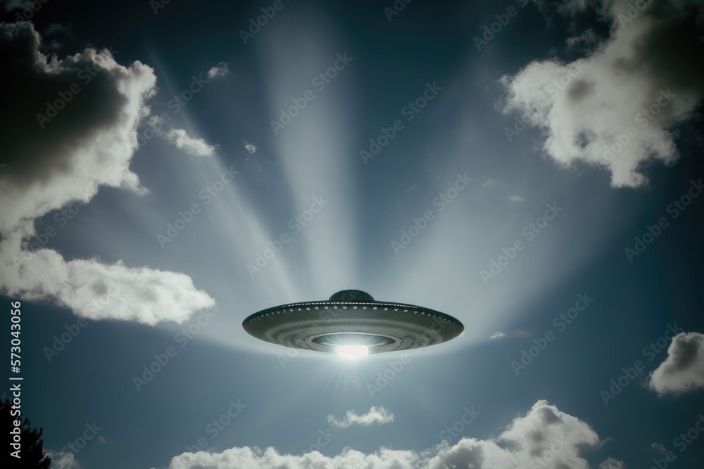 Ufo in the sky. Generative AI Ufo in the sky. Generative AI