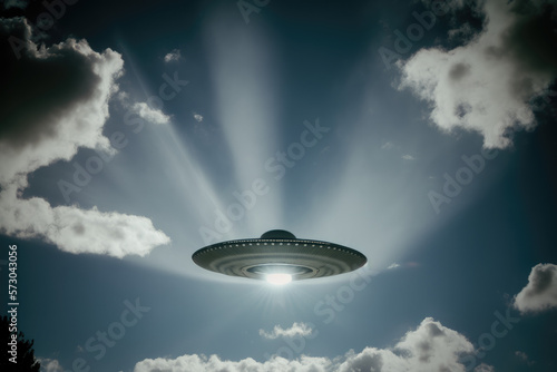Ufo in the sky. Generative AI