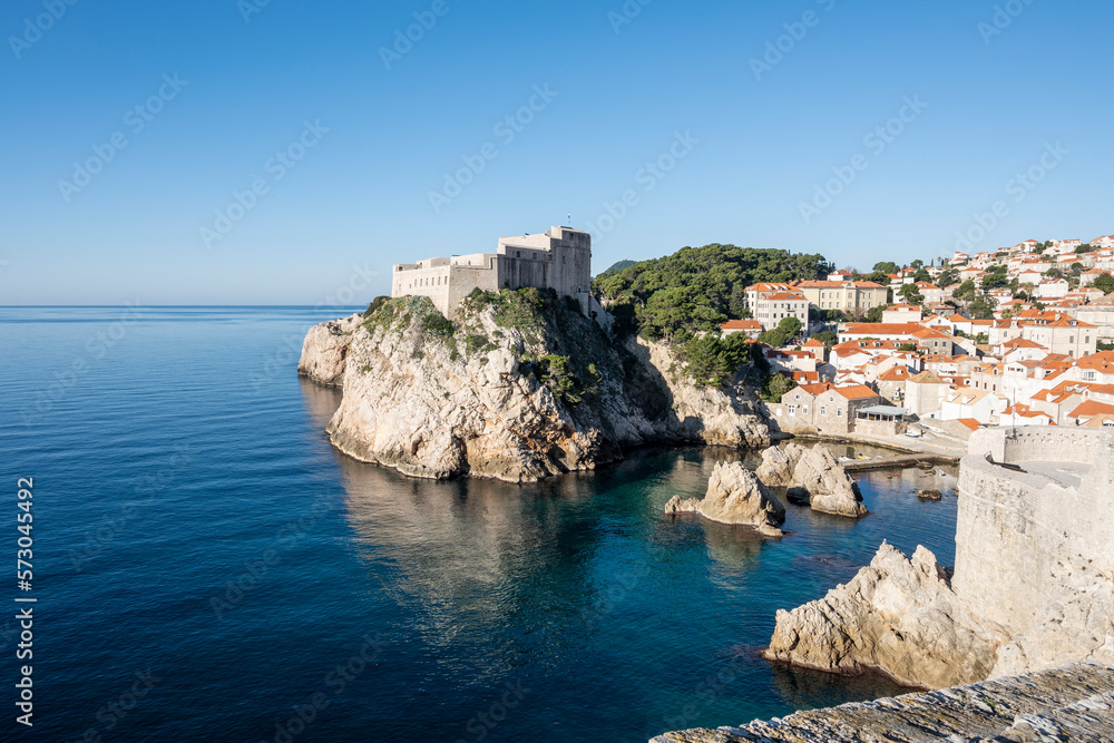 Wonderful town of Dubrovnik, built on the steep slopes with famous fortified city walls and world heritage sites