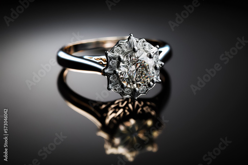 A Glamorous Platinum Diamond Ring. Generative AI