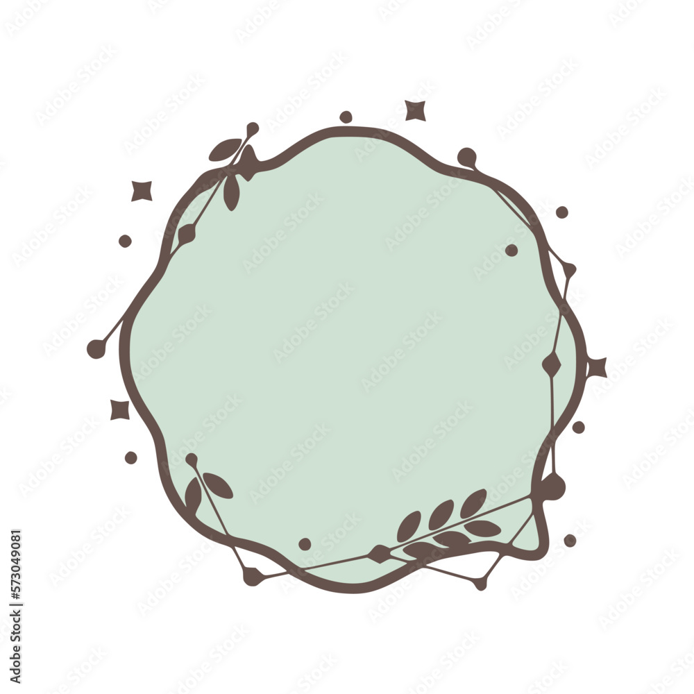 Speech bubble nature geometric frames with leaves made from lines and dots in hand drawn style. Speech bubble nature geometric frames with leaves made from lines and dots in hand drawn style.