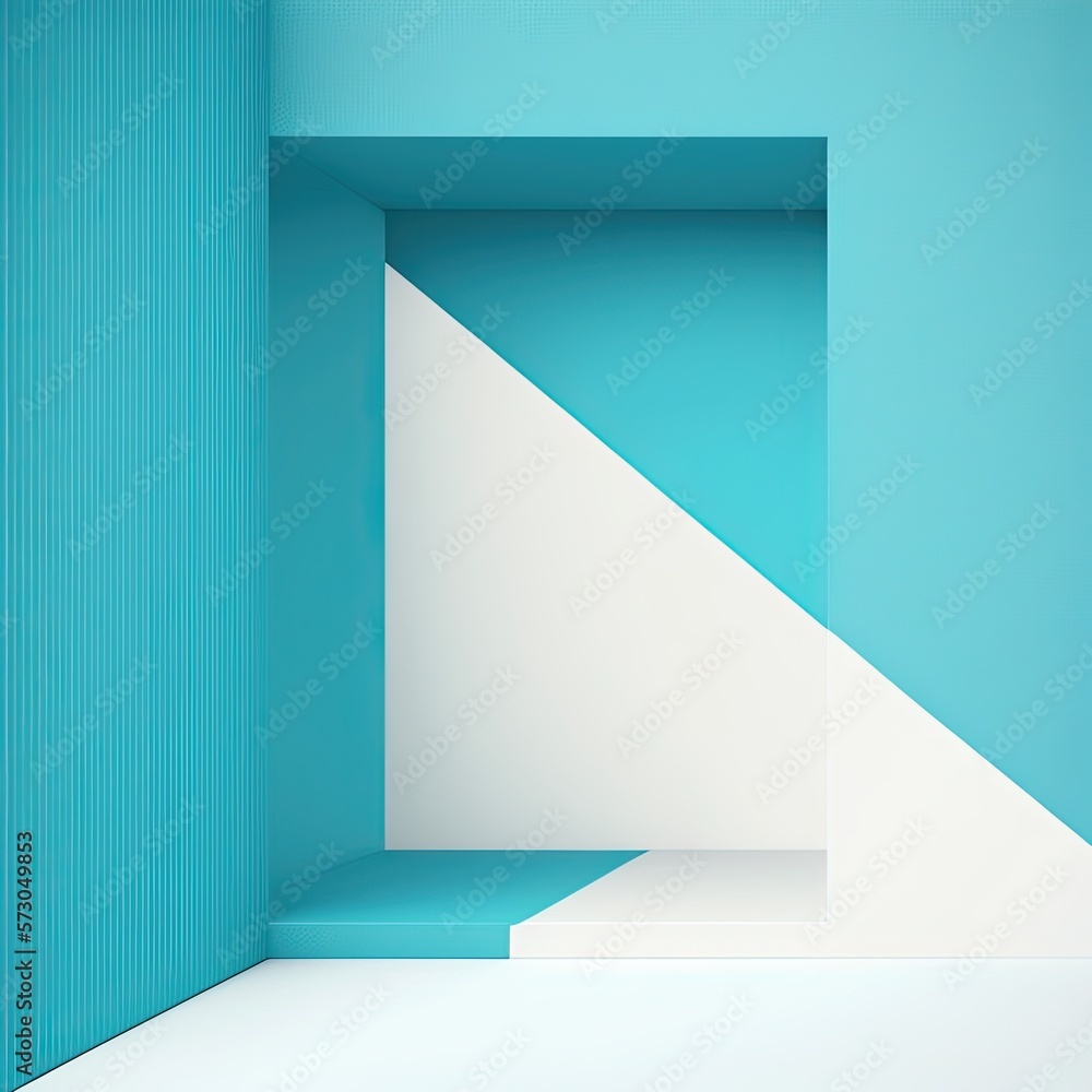 Abstract geometric background, turquoise and blue. Generative AI Abstract geometric background, turquoise and blue. Generative AI