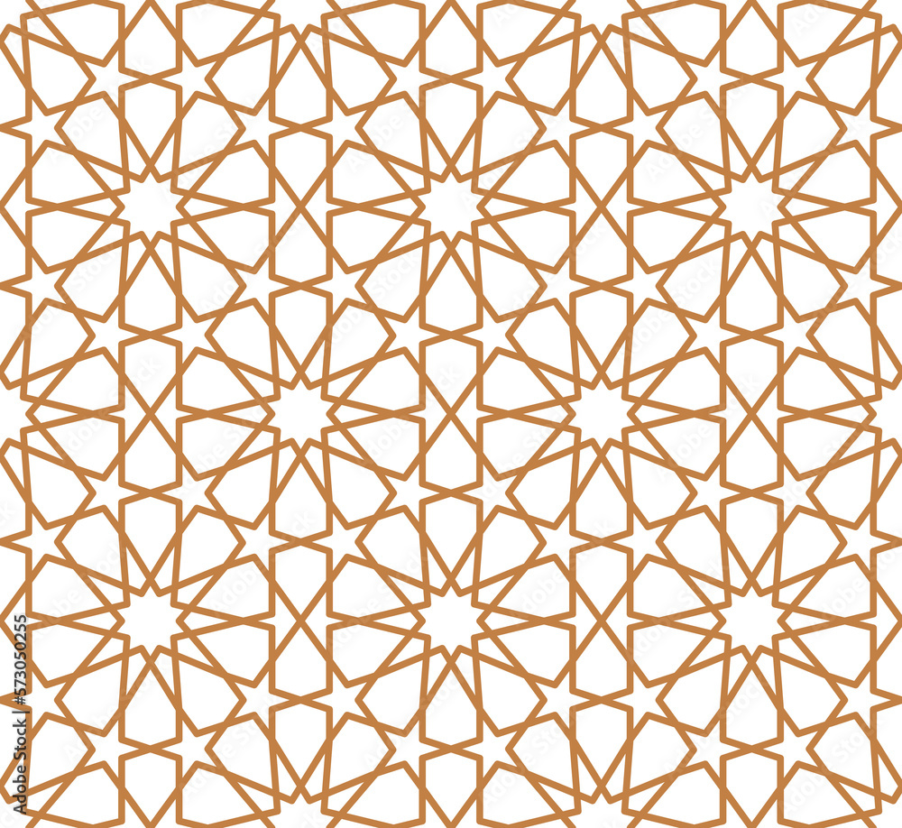 PNG seamless islamic pattern. Transparent Background illustration. Seamless girih pattern. Traditional Islamic Design. Mosque decoration element. Seamless geometric pattern. Ornamental pattern.