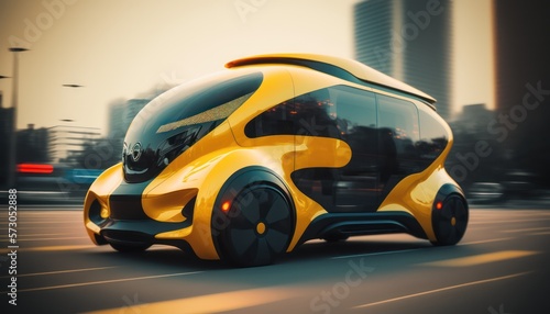 Riding the Future  Urban Autonomous Mobility in a Futuristic Cityscape. Generative AI