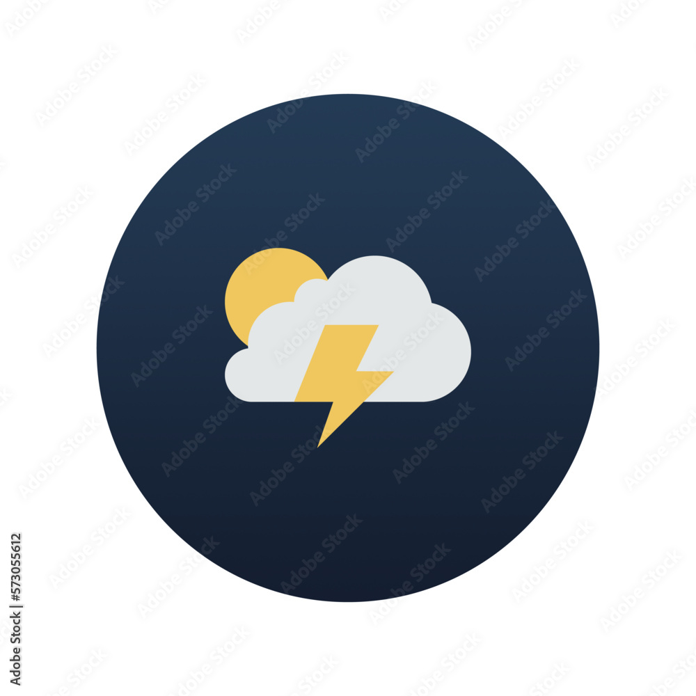 Cloud, sun and lightening icon, Flat vector illustration for web and mobile interface, EPS 10 Cloud, sun and lightening icon, Flat vector illustration for web and mobile interface, EPS 10