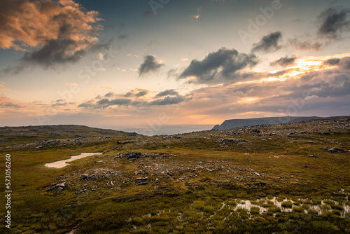 Knivskjellodden, a trail in the tundra towards the true northernmost point of Europe,  Norway photo